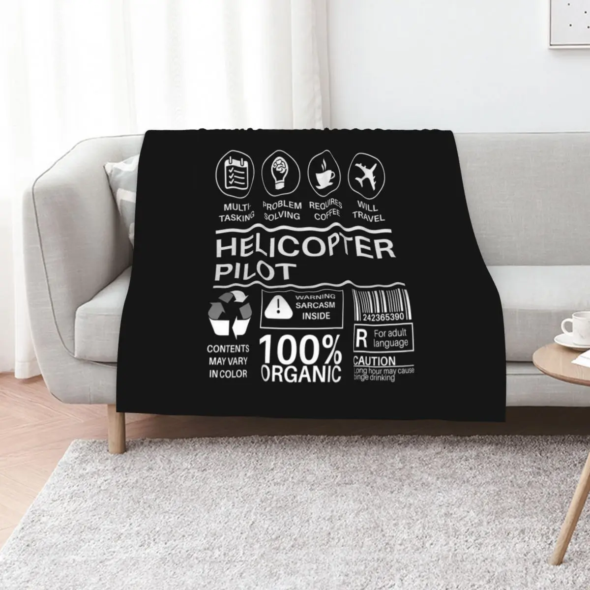 Helicopter Pilot Multitasking Certified Job Gift Item Throw Blanket Thermal For Sofa Thin Furrys Winter beds Soft Plaid Blankets