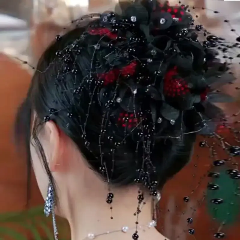 Französisch Stil Blume Quasten Haarnadeln Haar Clip für Frauen Dame Haar Styling Werkzeuge Haar Klaue Weibliche Neue Kopfbedeckungen Zubehör – Detail 3
