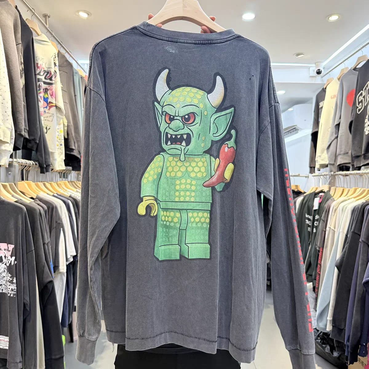 Nice Washed With Building Blocks Saint RHCP Long Sleeves T-shirt Men Women 2026ss Summer Style Tops Tee T Shirt