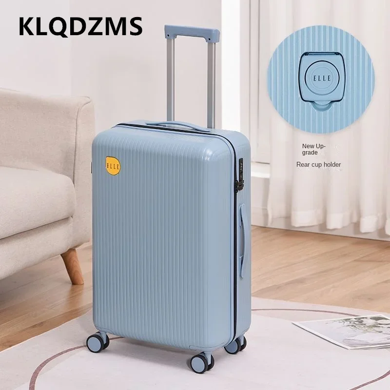 KLQDZMS 24"26"Cabin Suitcase 20 Inches Lightweight Multifunctional Boarding Box USB Charging Trolley Case with Wheels Luggage