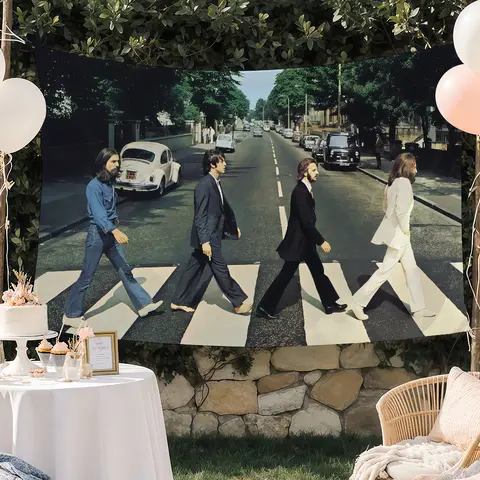 록 밴드 T-The B-Beatles 깃발 맞춤형 캠핑 정원 장식 파티 배경 벽 예술 가족 선물