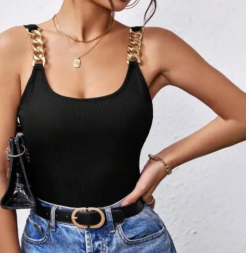 

Sexy U-Neck Sleeveless Camisole T-Shirt with Slim Backless Sleeveless Top for Women 2026 New Style Female Fashion Slim Tank Tops