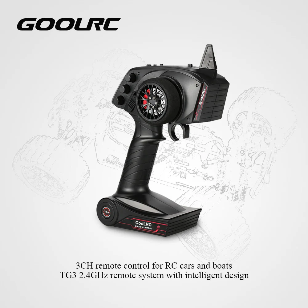 GoolRC 디지털 라디오 리모컨 송신기, RC 자동차 보트용 리시버 포함, TG3, 2.4GHz, 3CH