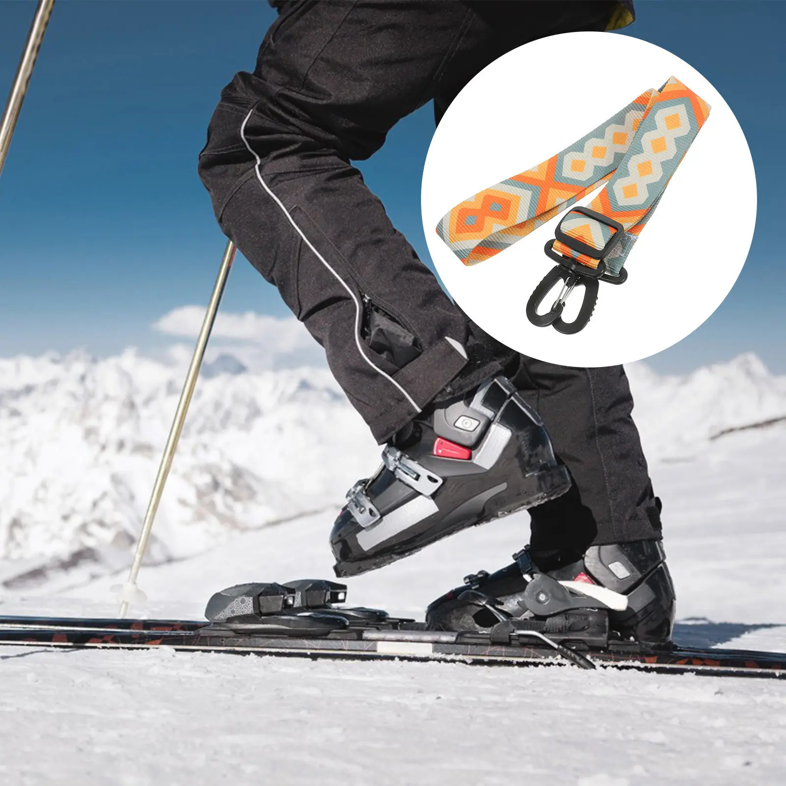 

2 шт. Ремешки для переноски лыжных ботинок, регулируемые ремни для коньков, складные портативные ремни для фиксации ледовых коньков для взрослых