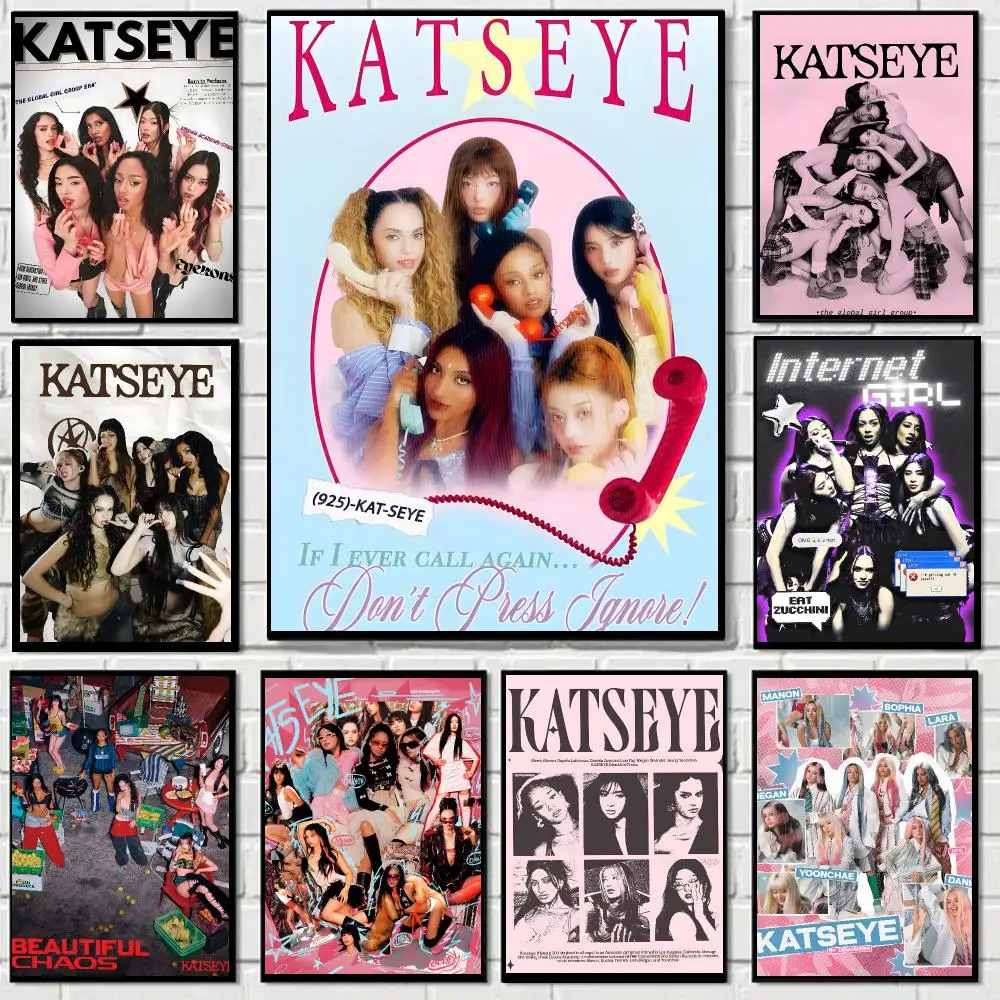 Katseye singer Poster Art HD Advanced Aesthetic Printing Paper Wall Art for Living Room Home Decor