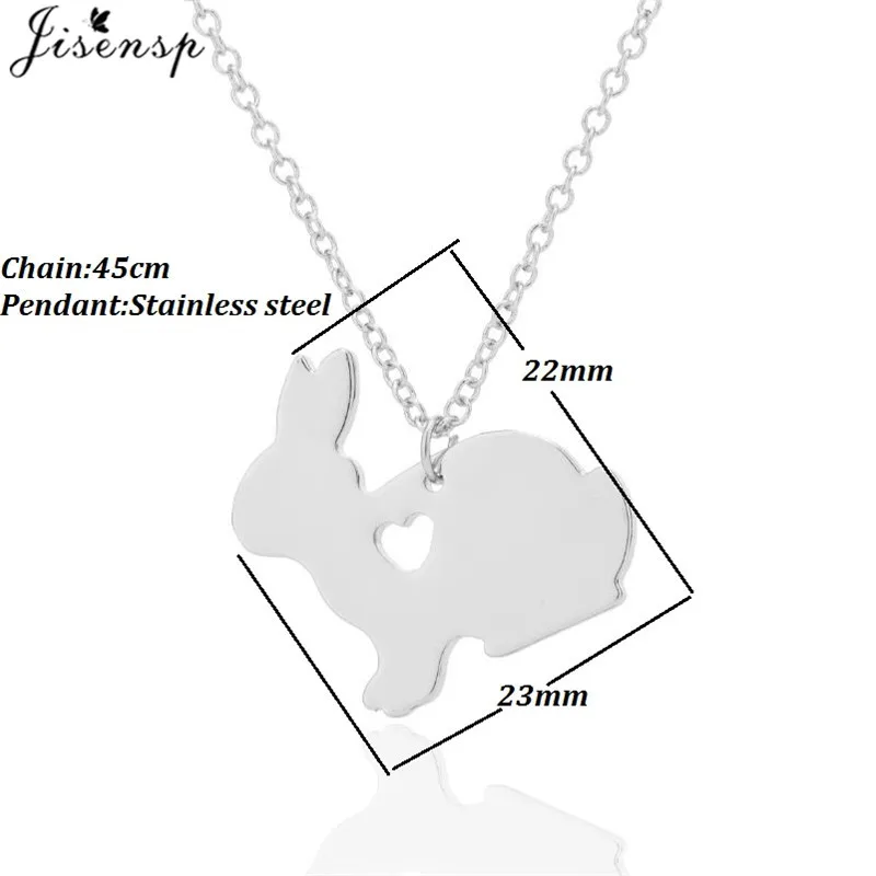 Fashion Stainless Steel Rabbit Necklaces Pendants for Women Bridesmaid Collares Cute Bunny Necklace Easter Jewelry Birthday Gift