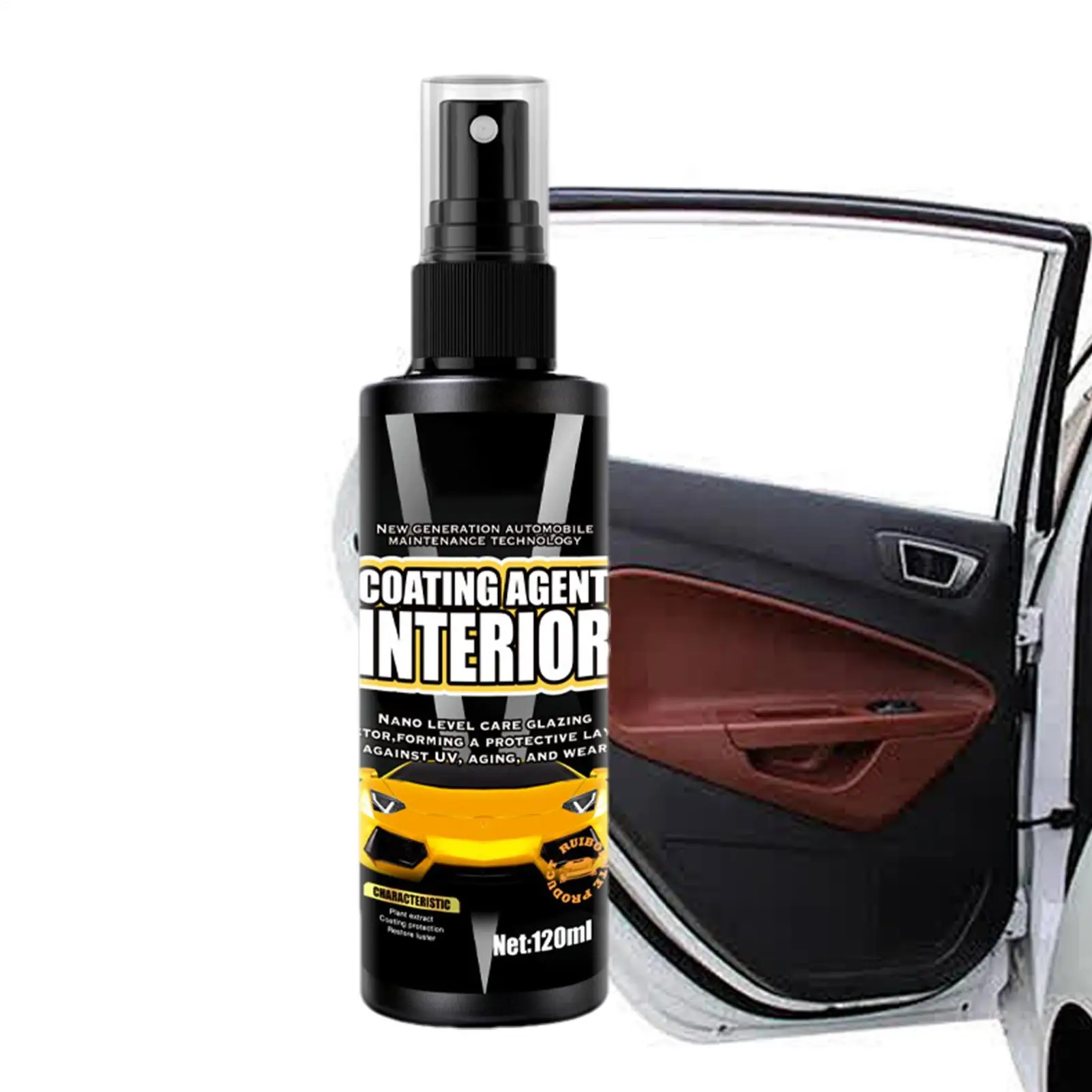 Black Trim Restorer 120ml Quick All Purpose Liquid Cleaning Supplies Car Fabric Seat Cleaner For Truck Dashboards Door Frames