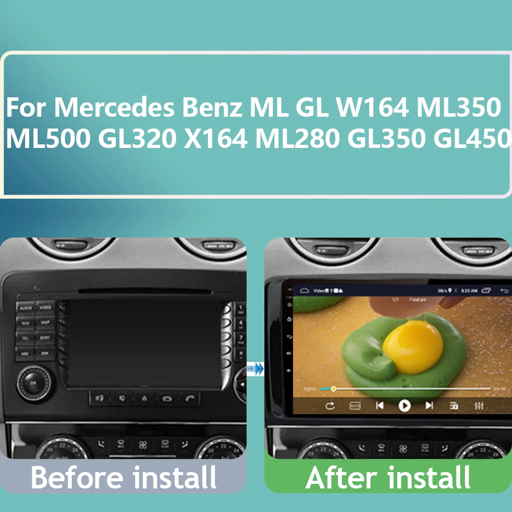 2 DIN DVD android car radio For Mercedes Benz ML GL W164 ML350 ML500 GL320 X164 ML280 GL350 GL450  Carplay IPS auto audio screen