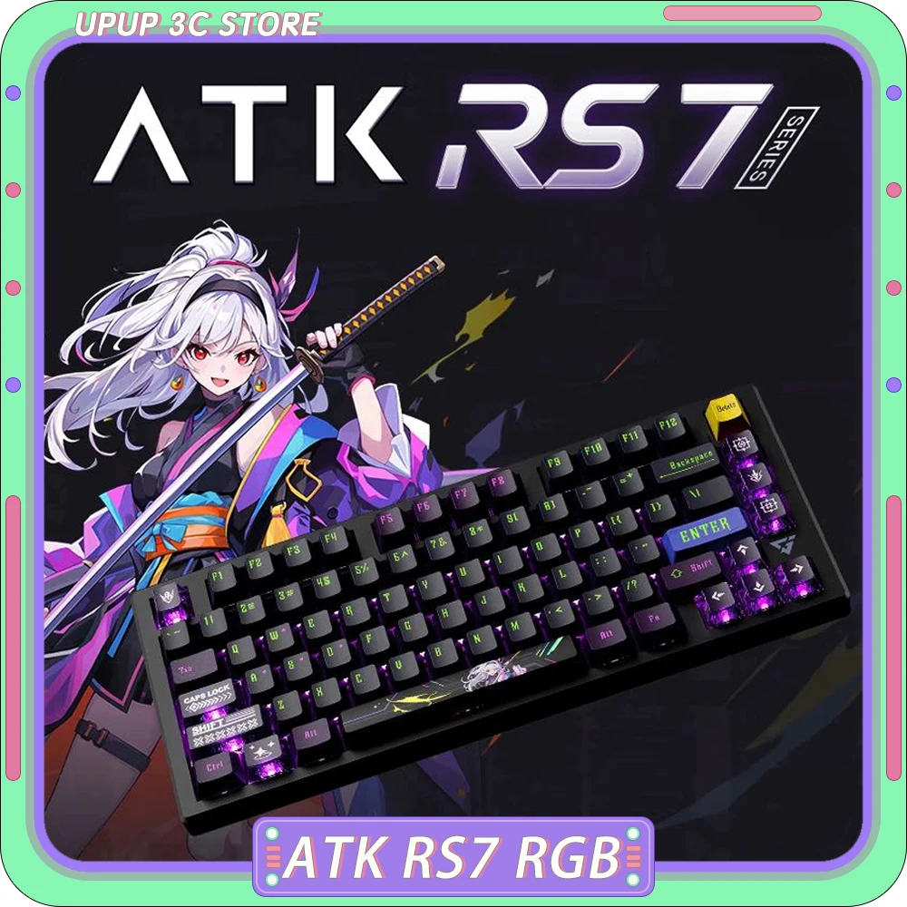 

Игровая клавиатура ATK RS7 с магнитным переключателем RGB, умная скоростная Проводная Механическая клавиатура с быстрым триггером X 8K для ПК, геймера, подарок