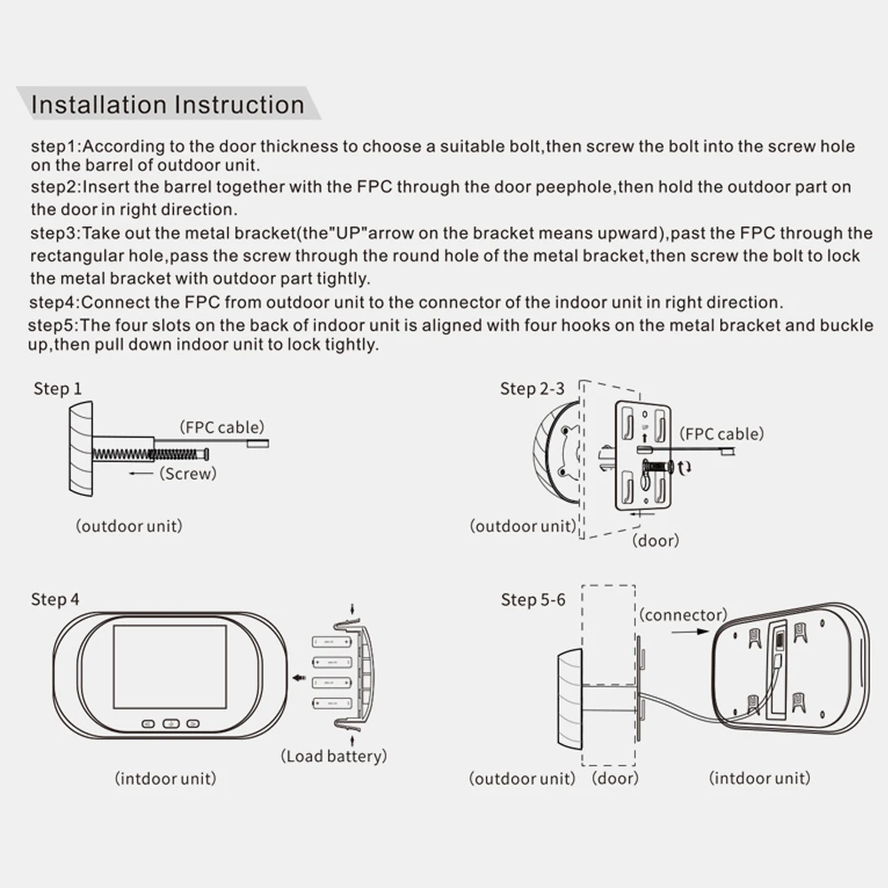 Campainha eletrônica olho mágico câmera da porta 2.8 polegada tela campainha digital porta eletrônica olho mágico câmera campainha da porta