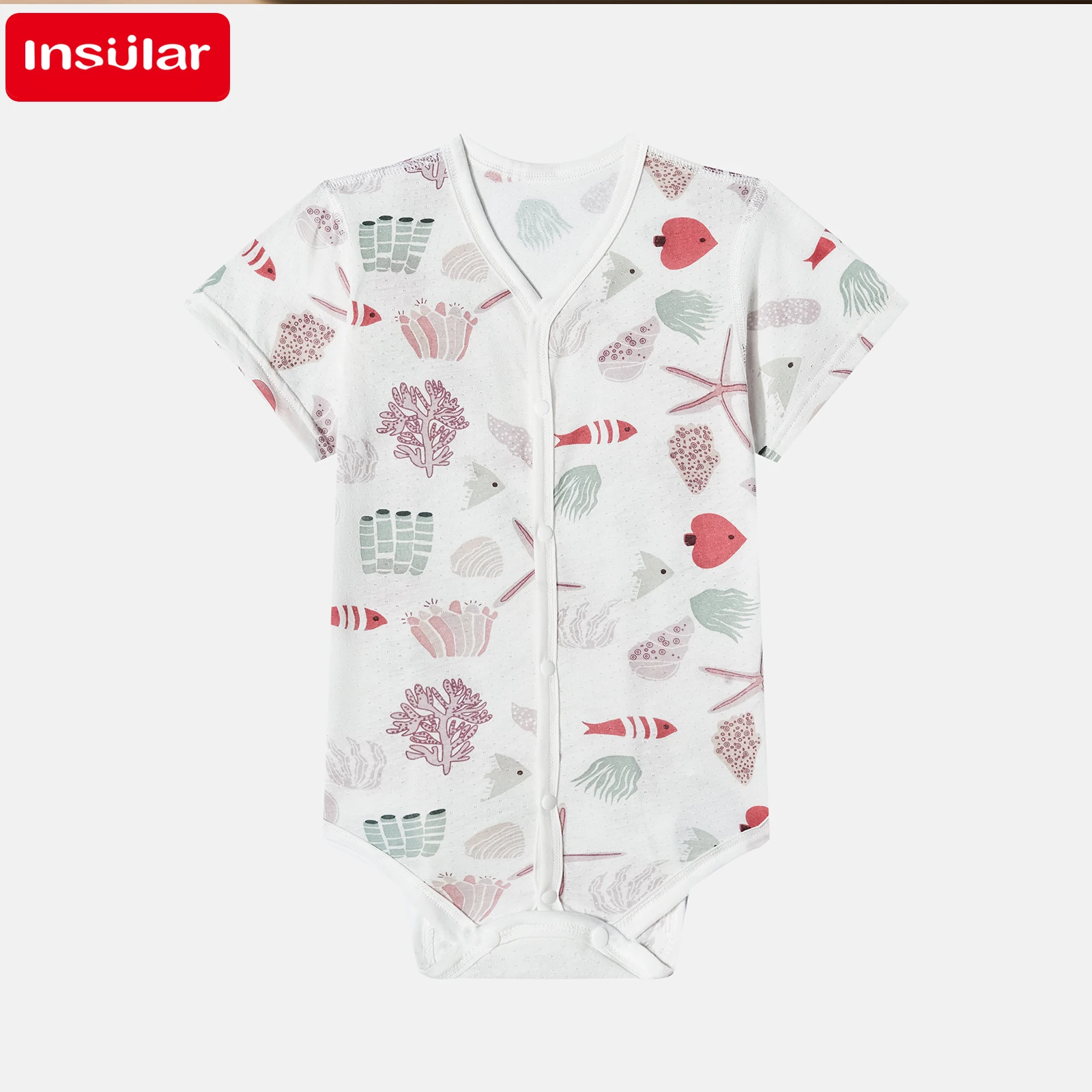 

INSULAR Infant Onesie Baby Jumpsuit Newborn Wrap Butt Clothes Kids Short-sleeved Romper Toddler Crawl Suit Breathability Summer
