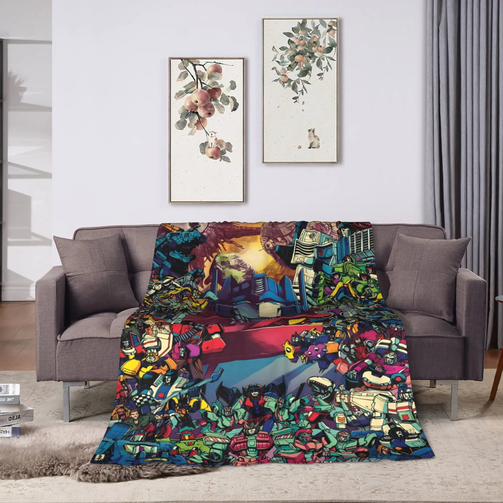 Transformered Cartoon Blanket Quality Warm Soft  Throw Blanket Spring Camping Couch Bed Novelty Bedspread