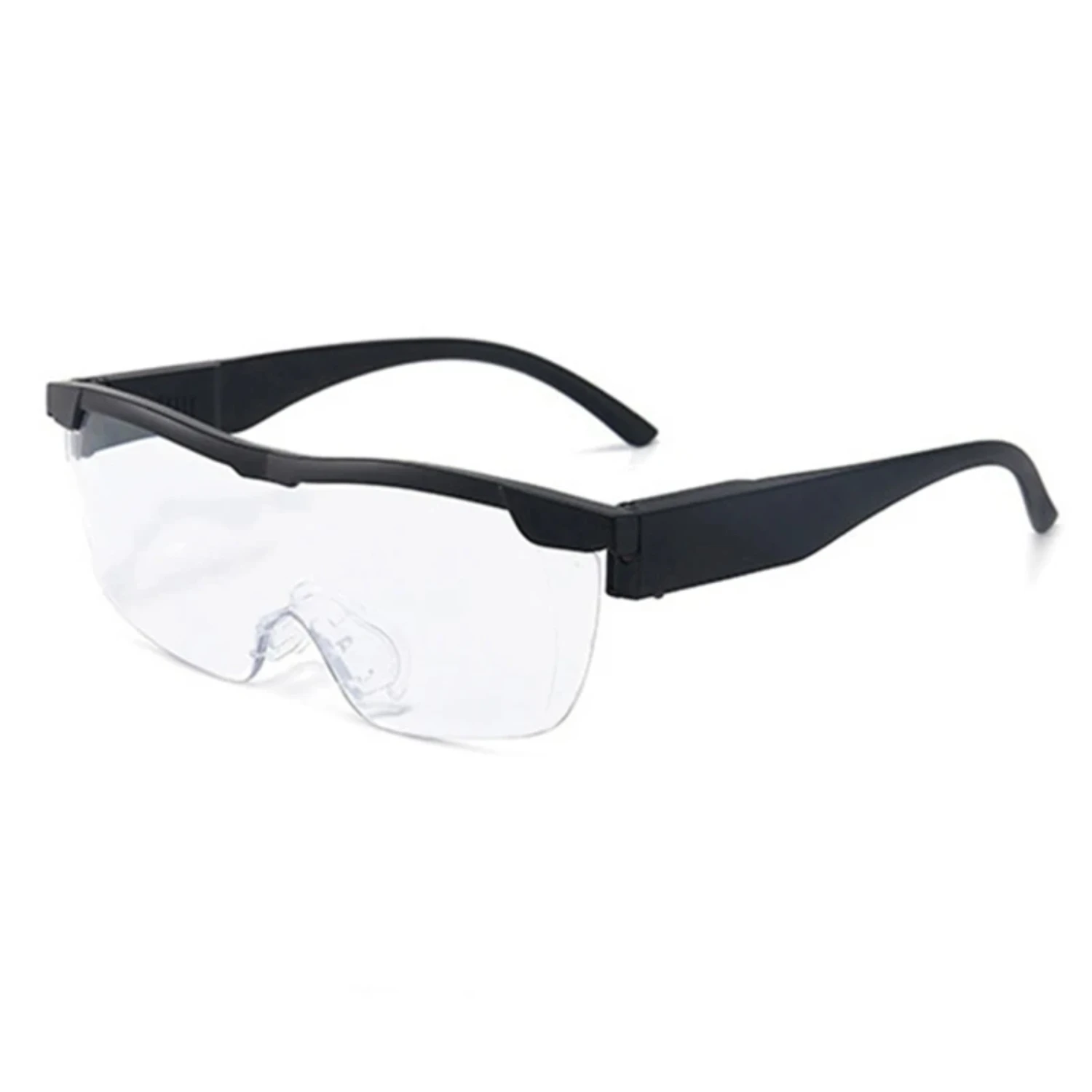 Black Frame Glasses with 2 Bright Light Magnifier Lenses - Relieve Eye Strain and Improve Visual Clarity