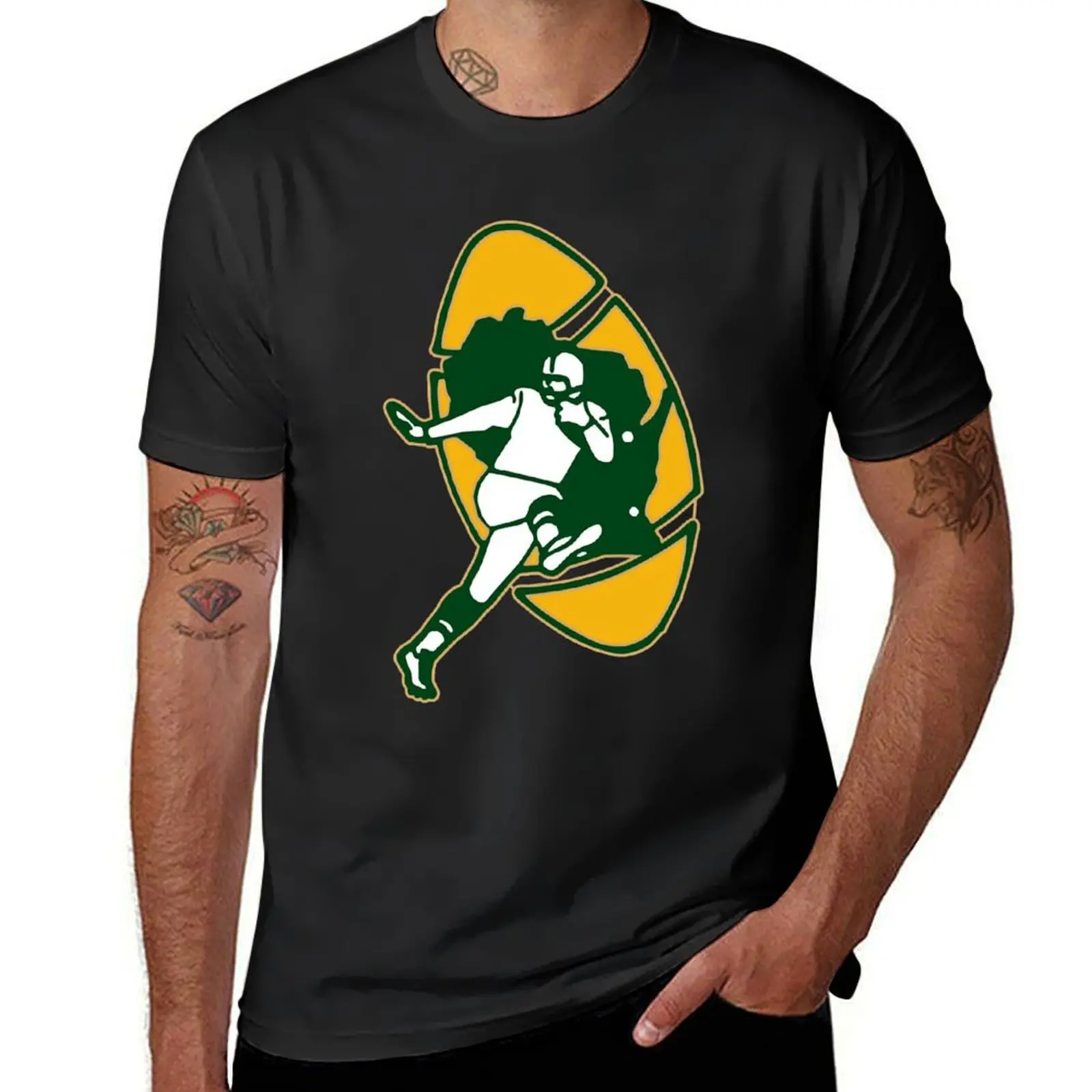 Kick Ball Green Bay-Packers T-Shirt aesthetic clothes plus size tops graphics mens workout shirts