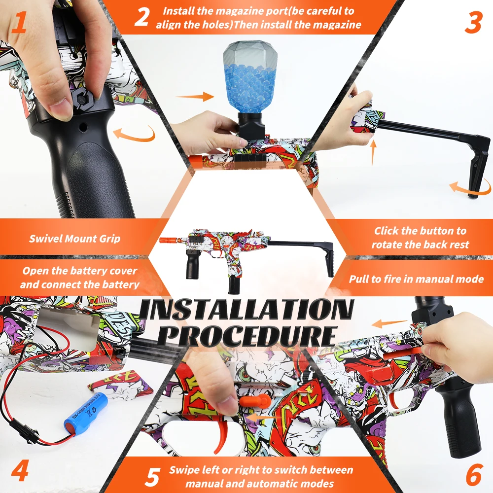 MP9 充電式電動ブラスター - チームバトル用自動屋外おもちゃ銃 - 理想的なギフト (弾丸は含まれません)