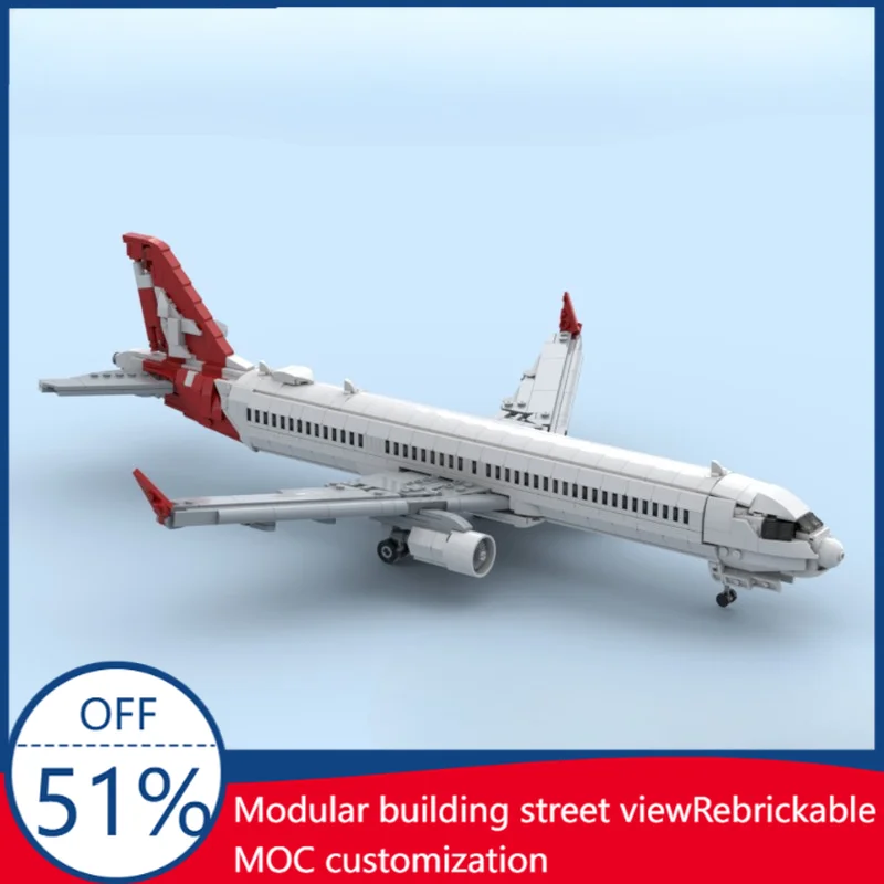 

1279PCS Qantas Airbus A321 XLR Commercial Aircraft MOC Model Building Blocks DIY Assembly Educational Birthday Christmas Gifts