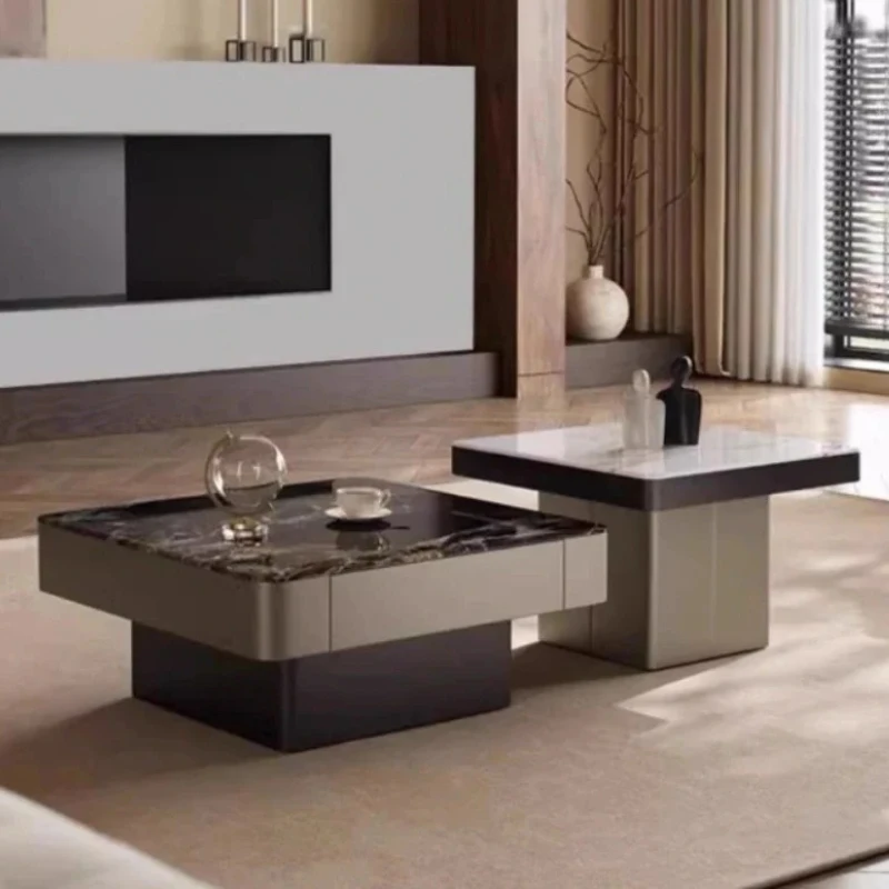 

Square Decor Coffee Table Waterproof Items Modern Japanese Side Tables Designer Space Saving Mesa De Centro Sala Furniture