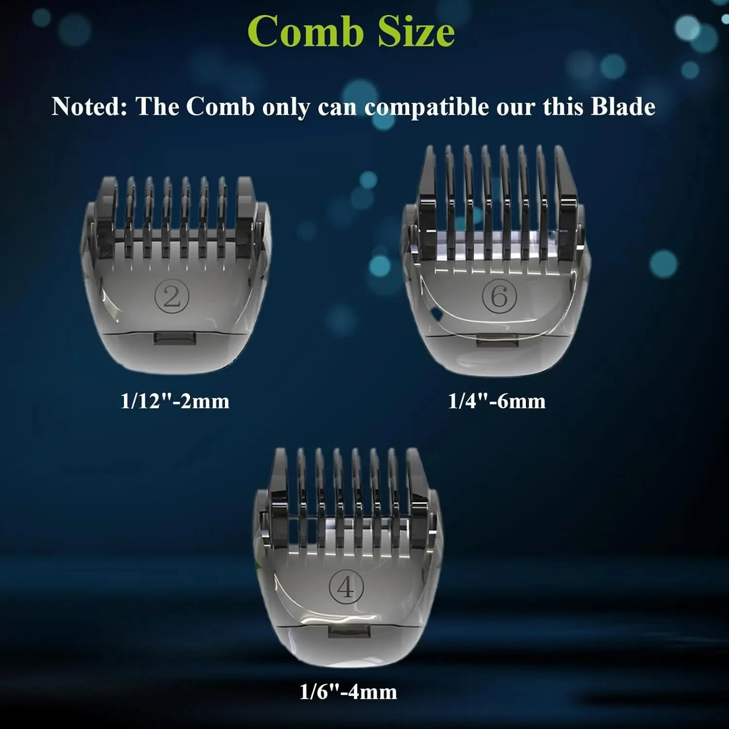 مجموعة 4 في 1، زخرفة وشكل شعر الوجه، رأس بديل و3 أمشاط، متوافقة مع شفرات واحدة QP2510/QP2520/QP2620/QP2630/QP6