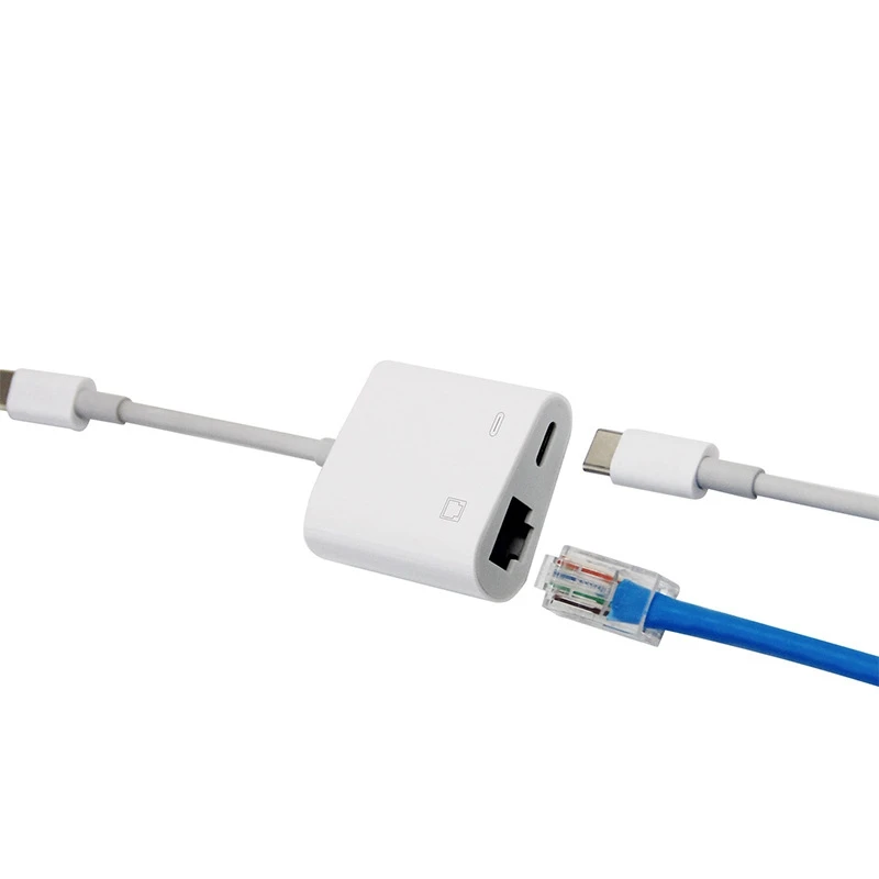 อะแดปเตอร์อีเทอร์เน็ตชนิด C OTG USB C เป็น RJ45อีเทอร์เน็ต Lan สายแปลงเครือข่ายแบบมีสาย100Mbs สำหรับ Type C แท็บเล็ตโทรได้มือถือ