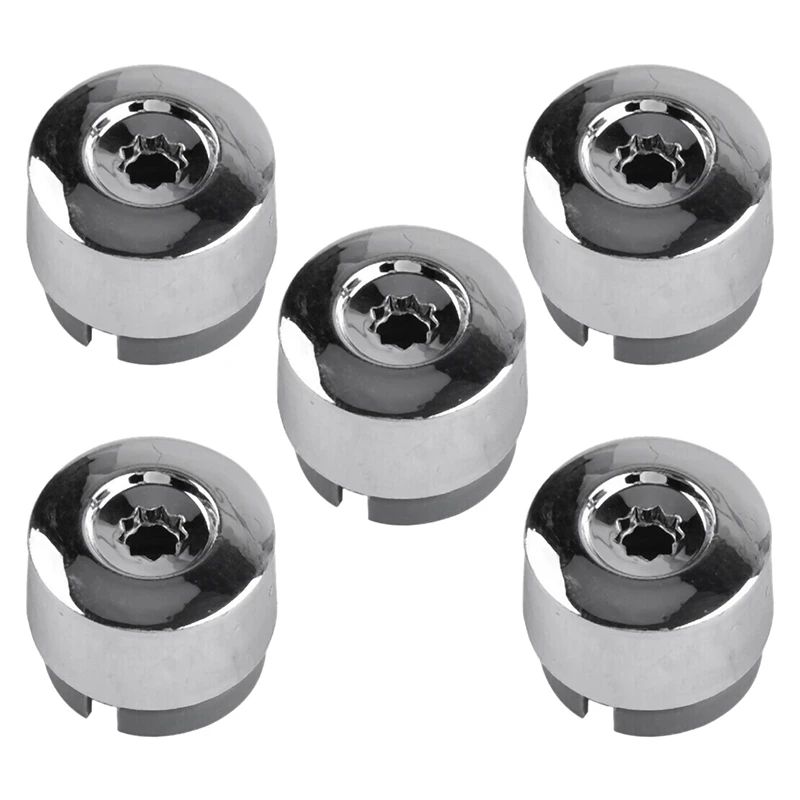 7L6 601 173A 2ZZ 5Pcs Chrome Wheel Lug Bolt Nut Cap Cover For Touareg 2004-2017 7L6601173A