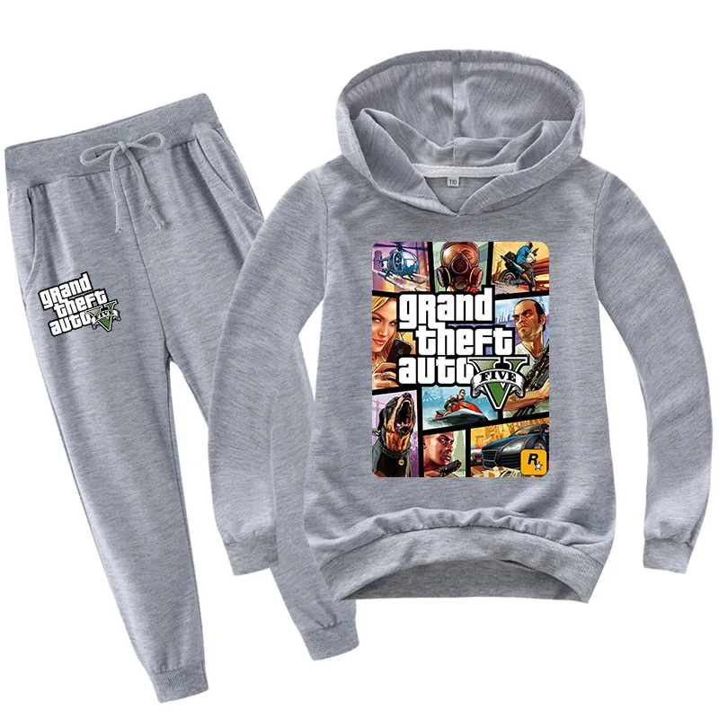 

Game Grand Theft Auto Gta 5 Clothing Sets Kids Hoodies and Pants 2pcs Suit Toddler Boys Tracksuit Teenager Girls Casual Outfits