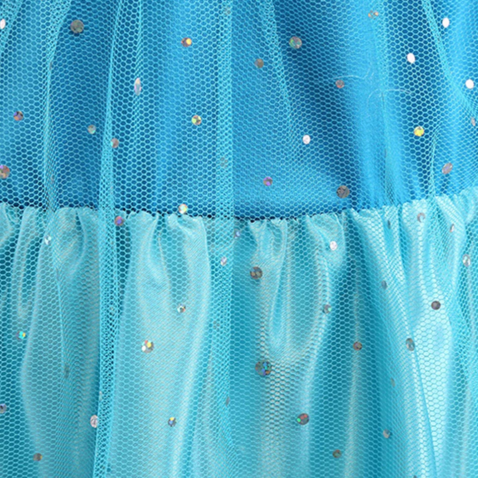 Robe de Princesse Elsa pour Fille, Costume Cosplay de la Reine des Neiges, Tenue Élégante en Maille à Paillettes, Vêtements de ixd'Halloween et de Carnaval, Cadeau d'Anniversaire