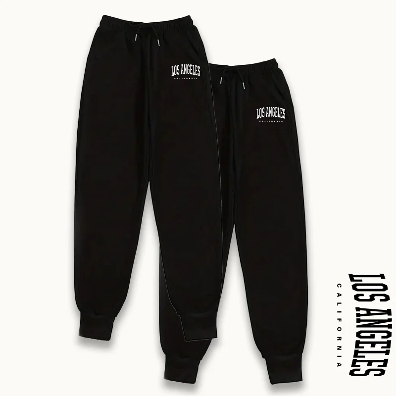 طقم من قطعتين من بنطال الركض النسائي برباط مطاطي لخريف وشتاء 2025 بلون سادة طقم سراويل صالة غير رسمية #4