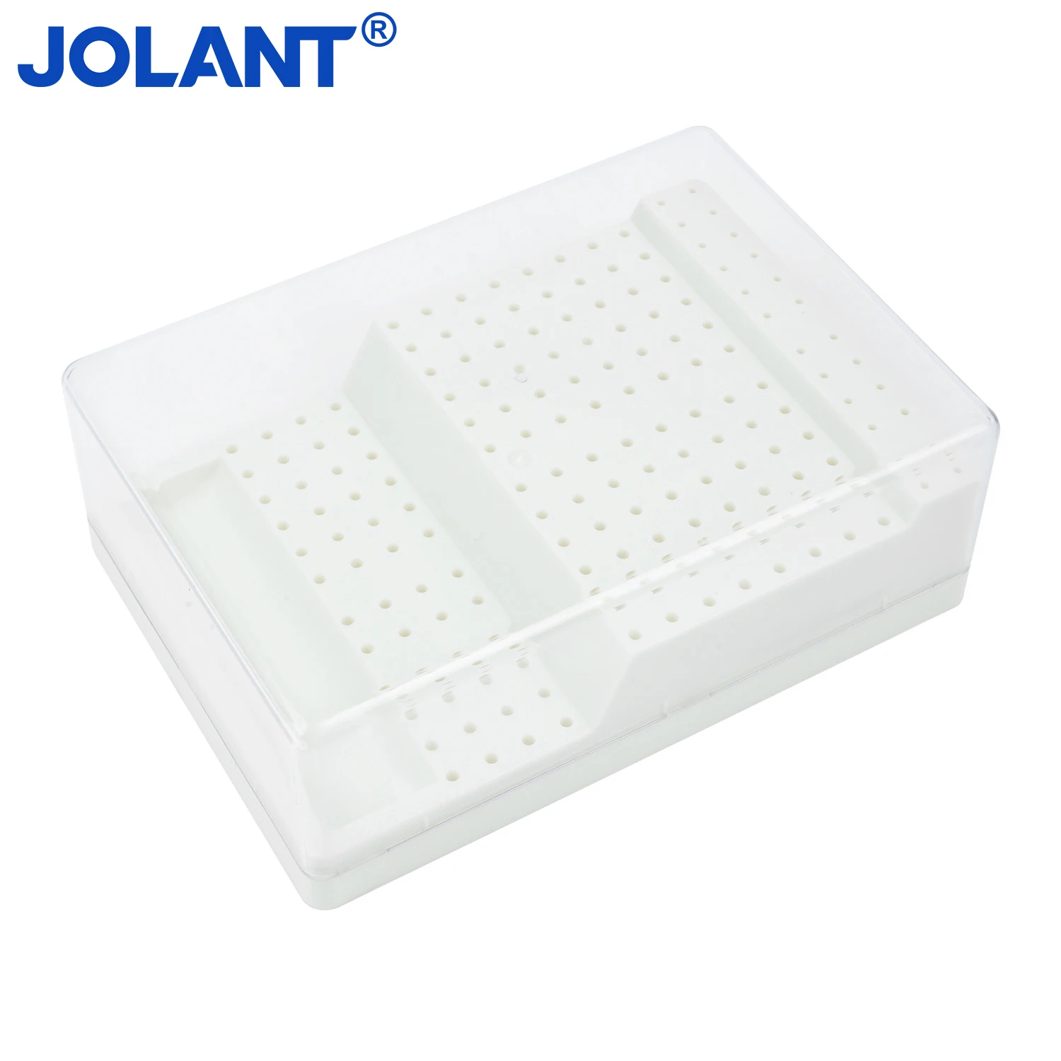 JOLANT Dental Burs Box with Drawer 168 Holes Plastic Bur Sterilizer Block Holder Autoclave Case Disinfection Box Dentistry Tool