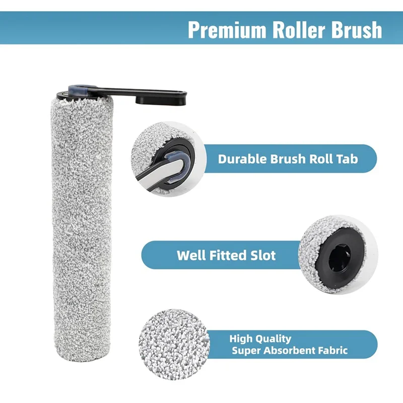 أسطوانة فرشاة بديلة وفلتر HEPA للمكنسة الكهربائية الرطبة والجافة اللاسلكية Tineco Floor ONE S5/Floor One S5 Pro 2