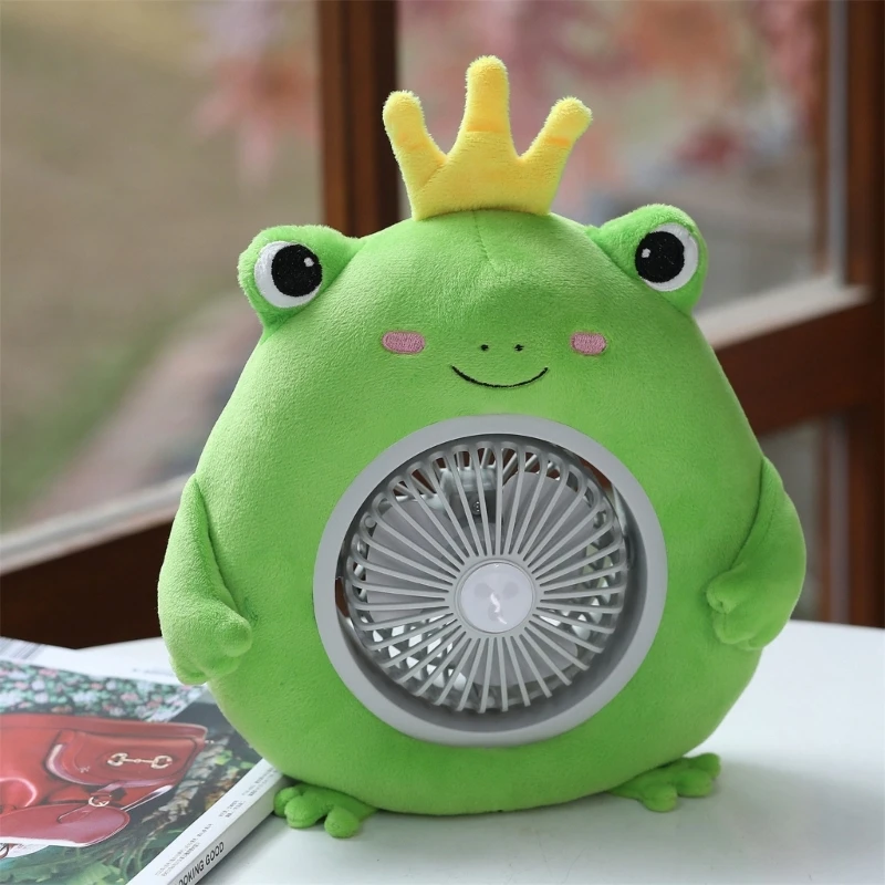 Boneka Lembut Mewah Eksterior Dapat Disesuaikan Sudut 45 ° Baterai 1200MAH Kipas USB Perangkat Pendingin Hadiah Mainan Musim