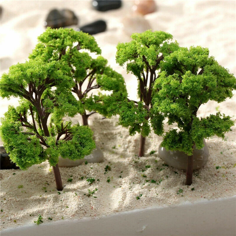 10Pcs 4CM Model Trees Train Railroad Layout Diorama Mini Scenery Plastic Scale Scene Miniature Tree Decoration