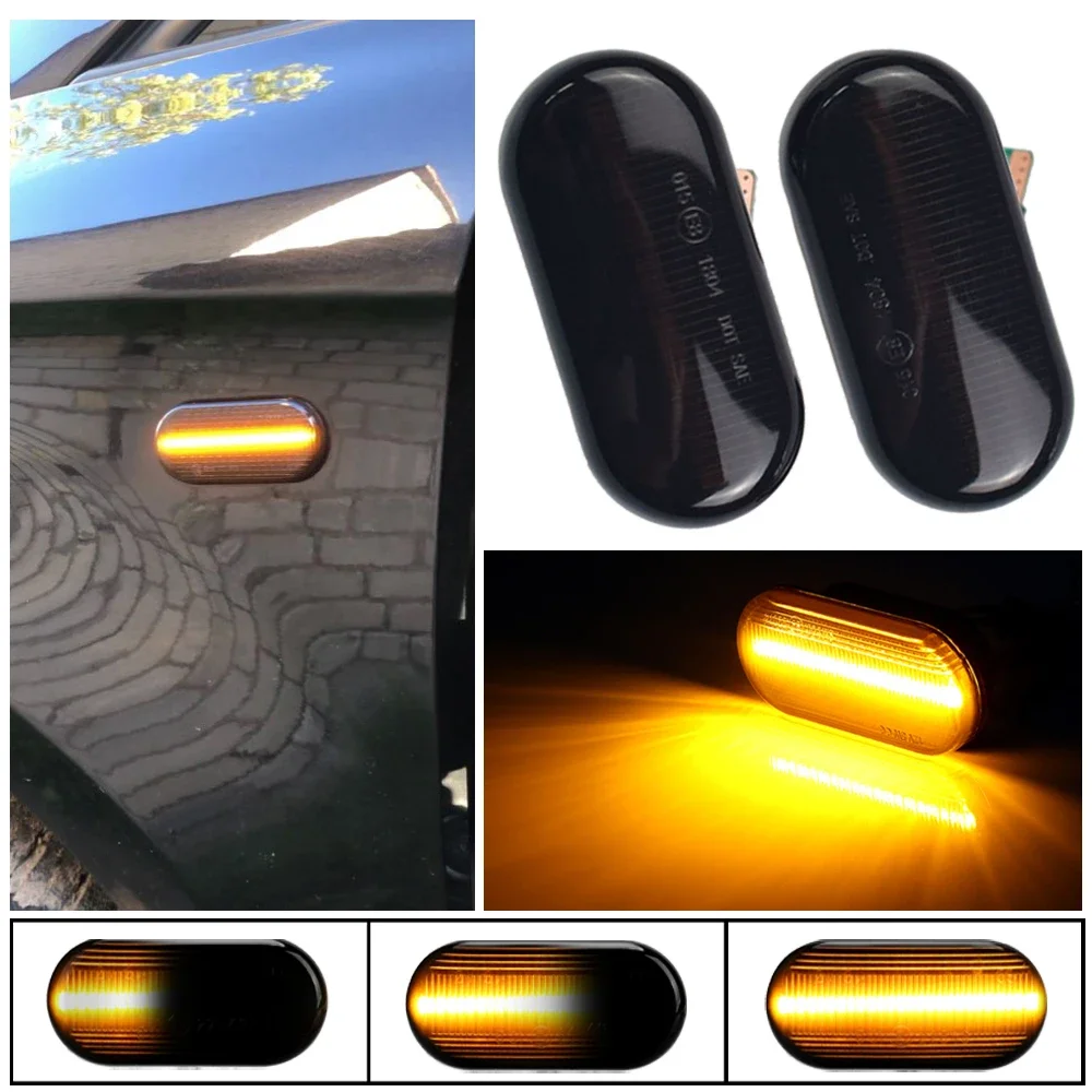 For Nissan Tiida C11 Note E11 Micra K12 NP300 Navara D40 Qashqai J10 LED Dynamic Side Marker Turn Signal Light Repeater Lamp