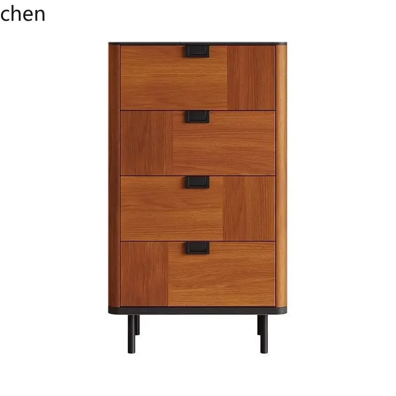 Solid Wood Finish Vintage Eak Finish Bedroom Storage Sideboard Four-Drawer CabinetN9