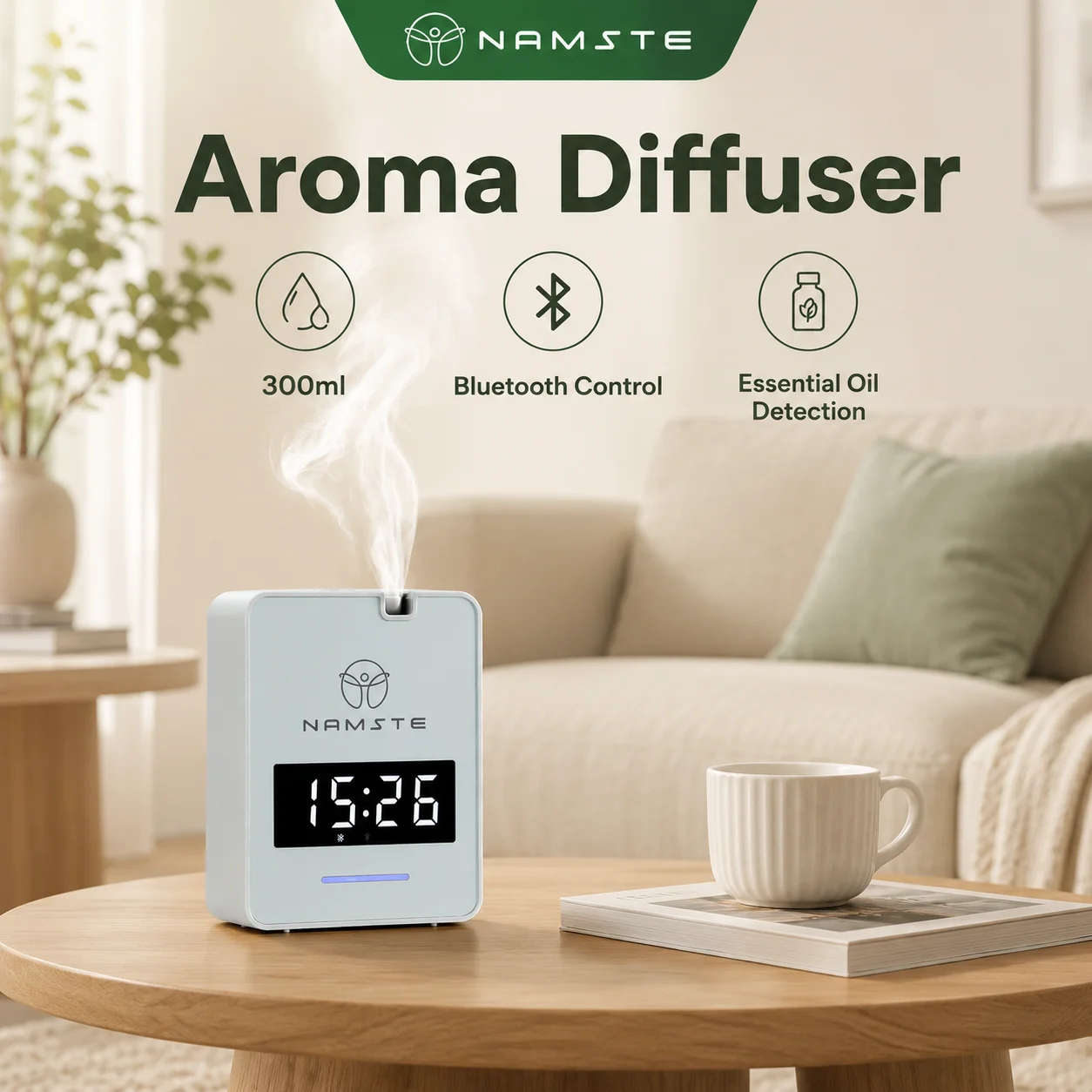 NAMSTE Fragrance Diffuser for Home Coverage 1000m³ Hotel HVAC Bluetooth Control Oil Diffusers Air Freshener Aromatherapy Machine