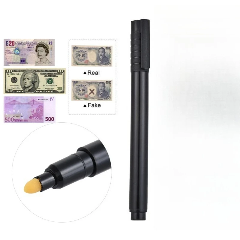 携帯型偽札検知ペン - 米ドル、ユーロ、ポンド、円、ウォン通貨対応の偽札検知器、現金チェッカーマーカー
