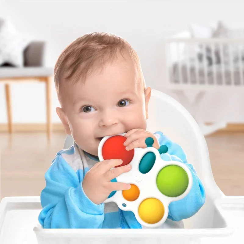 Baby Early Education Hand Grasping Exercise Board Can Press and Bite Intelligence Development Toys