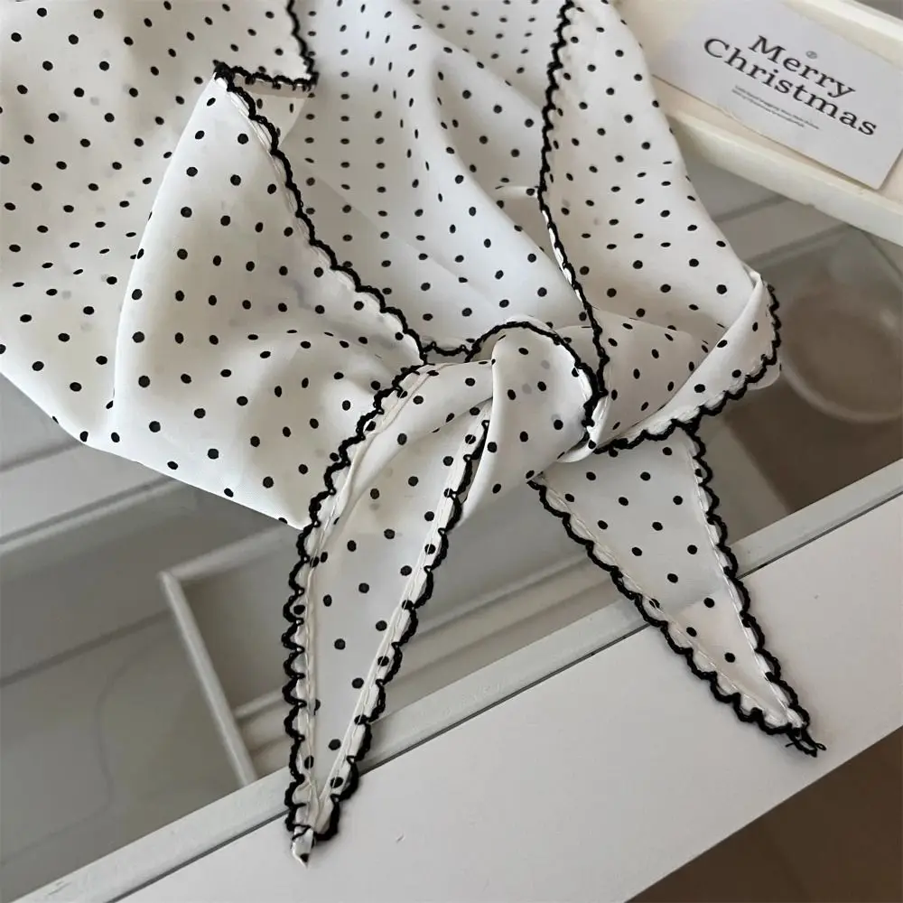 

Fashion Silk Triangular Hair Band Breathable Sun-Proof Dot Headband Dot Printing Versatile Sunshade Scarf Travel