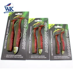 Seabass Fishing Lures KIT with 28g JIG Head M120 Paddle Tail Soft Bait Trolling Saltwater Rock Fish Black Minnow Soft Lure