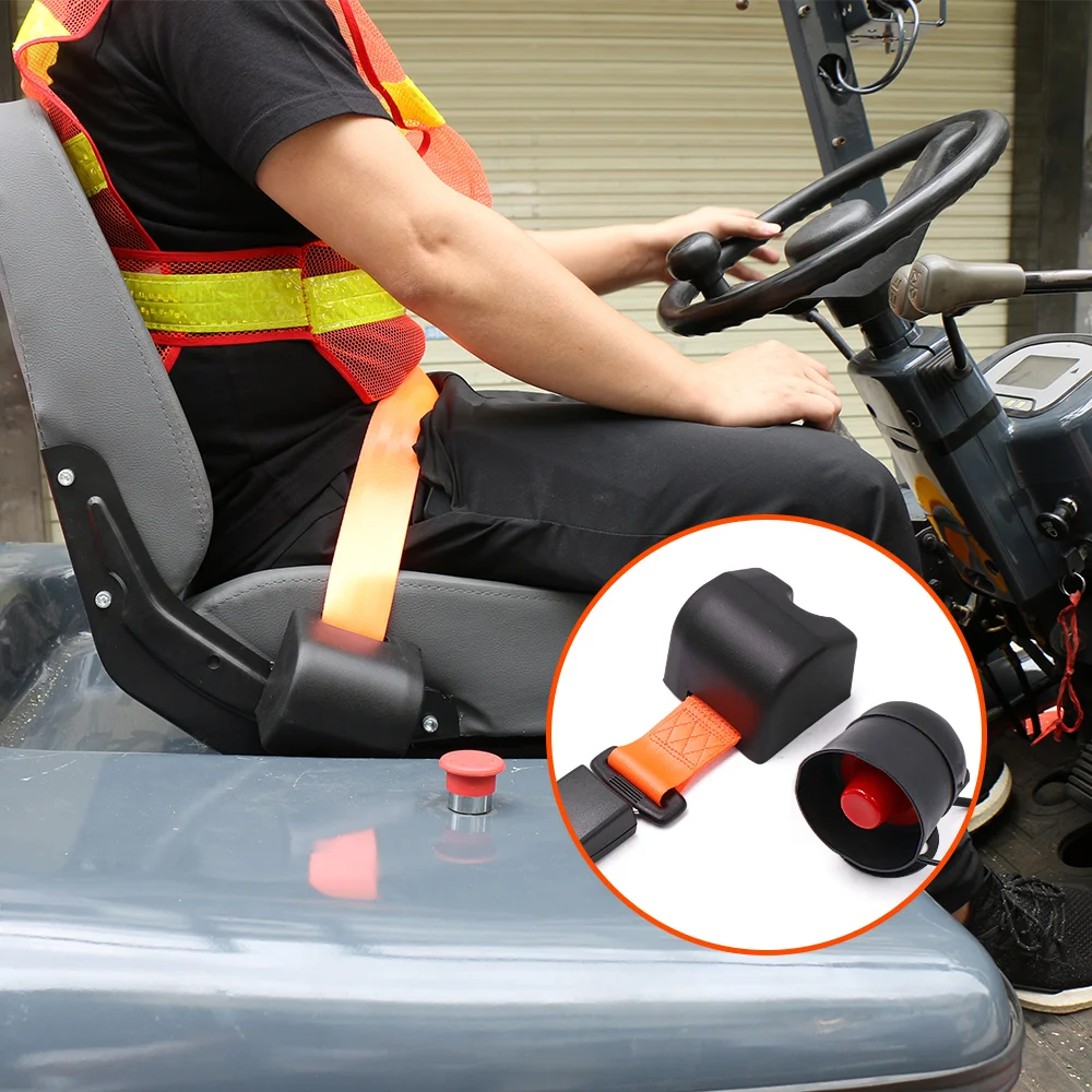 Forklift Excavator Loader Safety Belts Quick Release Retractable Double Buckle Forklift Seat with Voice Remind Feature