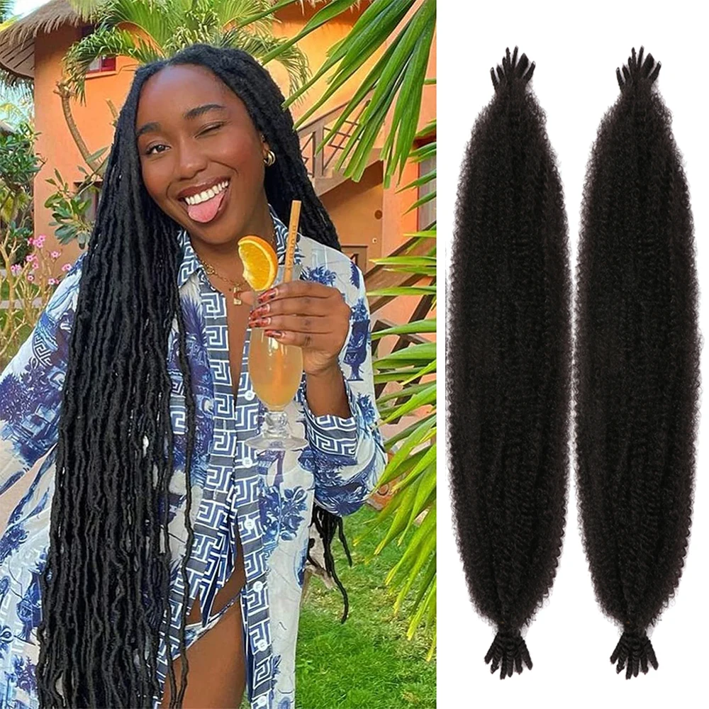 

Hair Nest 36inch Pre-Separated Springy Afro Twist Hair for Distressed Butterfly Locs Synthetic Marley Kinky Twist Braids Crochet