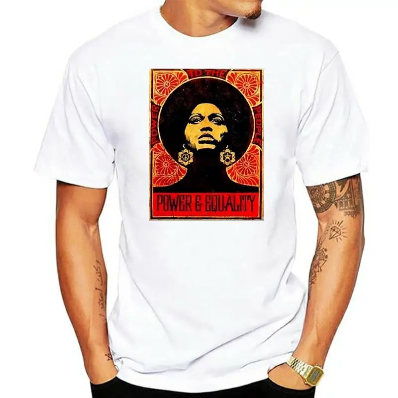 Men t shirt Nehasigo Angela Davis Power And Equality Design Basic Short (Regular and Big and Tall Sizes Included) women