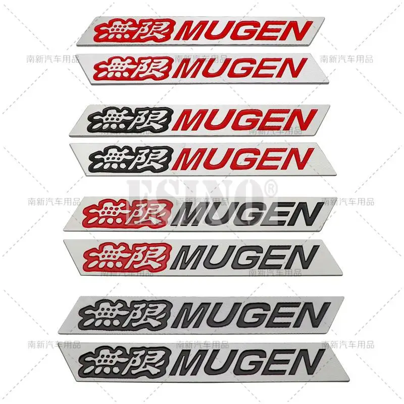 2 x Car Styling Sport Body Fender Side Metal Chrome Zinc Alloy Side 3D Adhesive Emblems Badges for Mugen Power