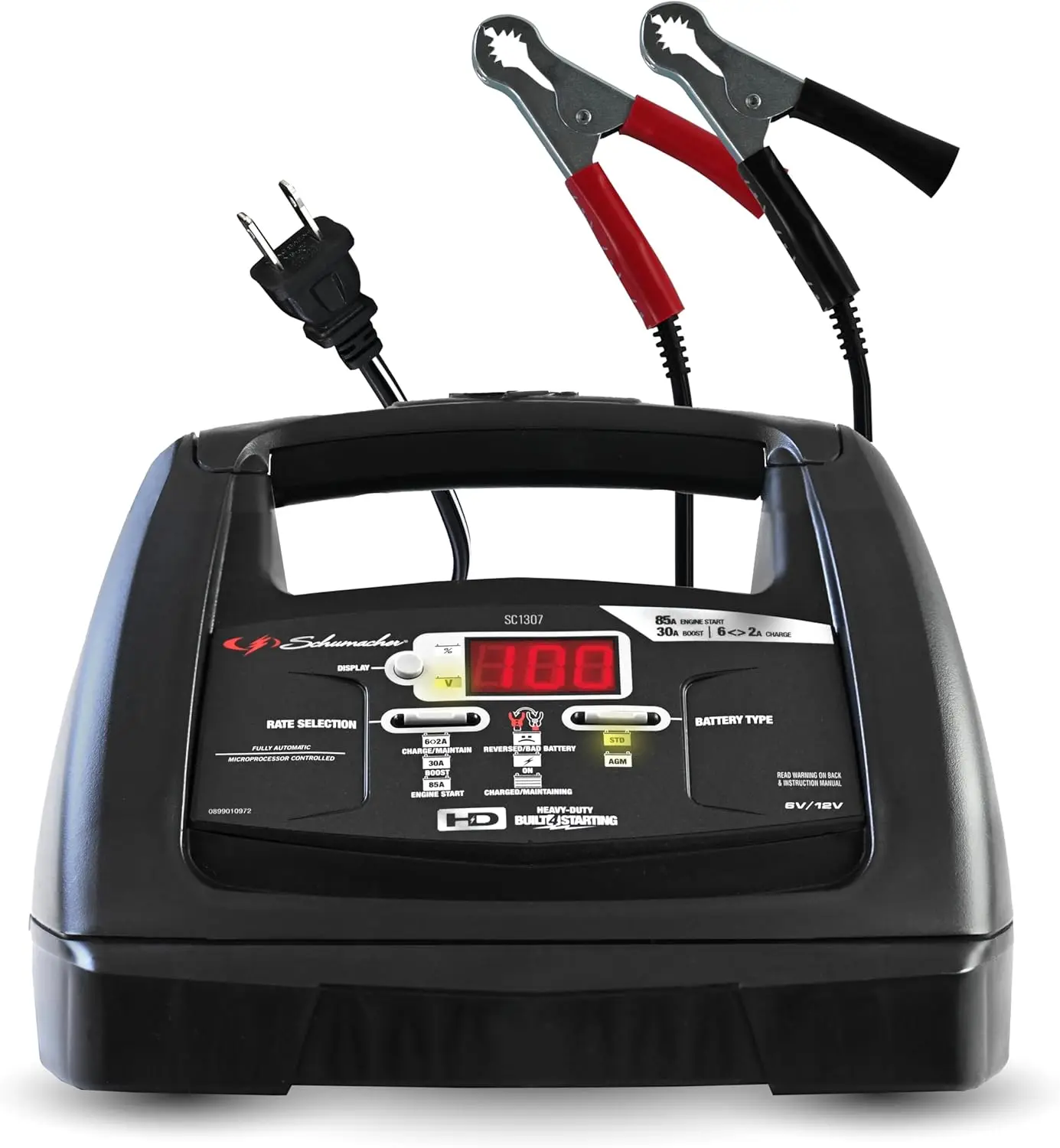 

6-in-1 Car Battery Charger & Engine Starter, 85A Start, 30A Boost, for 6V/12V Vehicles and Marine Batteries