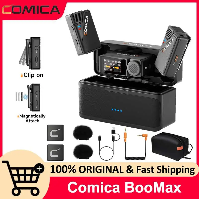 

Comica BooMax Dual-channel Wireless Lavalier Microphone AI Denoise 32-bit Float Internal Recording Cardioid/Omnidirectional Mic