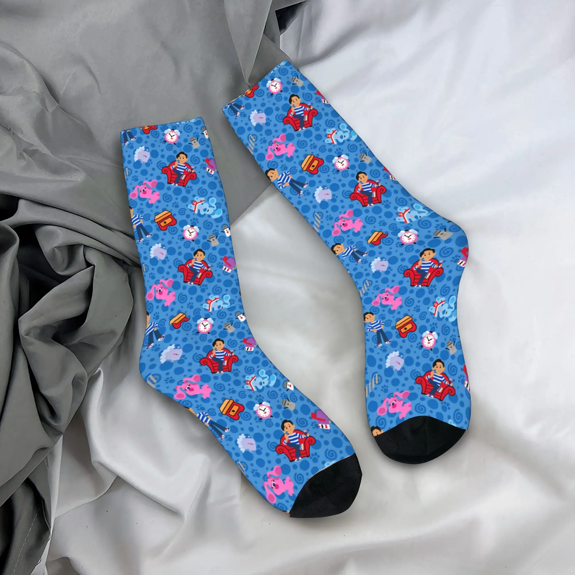 

Носки Blue's Clues Collage, зимние носки с героями мультфильмов, забавные мужские мягкие дышащие носки, нескользящие носки с графическим рисунком для занятий спортом на открытом воздухе