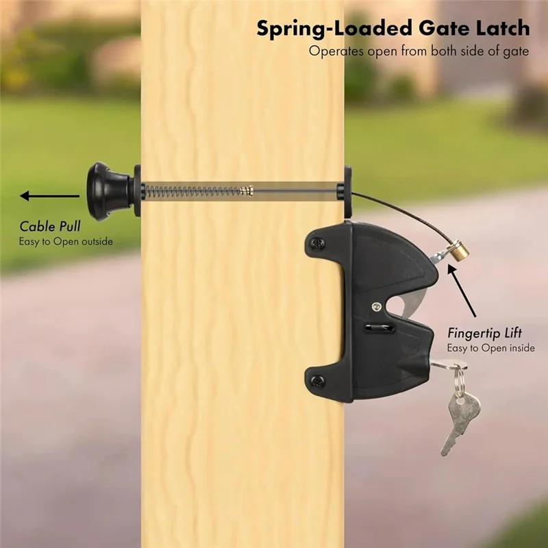 ALIM-للخارجية التلقائي القوة مفتاح قابل للقفل 2 طريقة بوابة مزلاج الربيع تحميل كابل سحب مفتاح 2 الوجهين بوابة سياج قفل