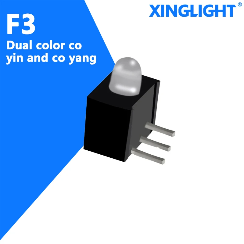 10 Stück 3 mm Durchgangsloch-Kontrollleuchte, rot, gelb, grün, zweifarbig, gemeinsame Kathode oder gemeinsame Anode, F3, Einloch-LED-Lampenperle