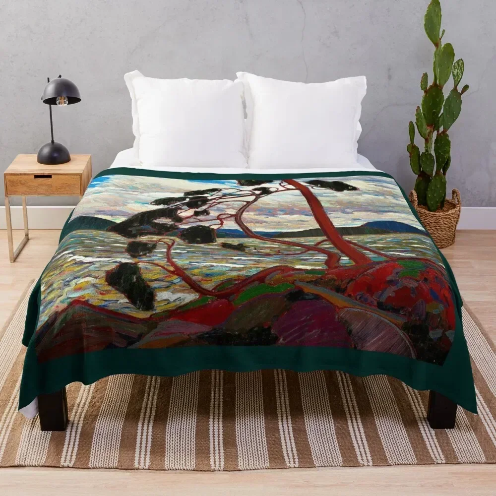 WEST WIND : Vintage 1919 Tom Thomson Algonquin Park Art Print Throw Blanket Decorative Sofa Tourist Bed covers Blankets