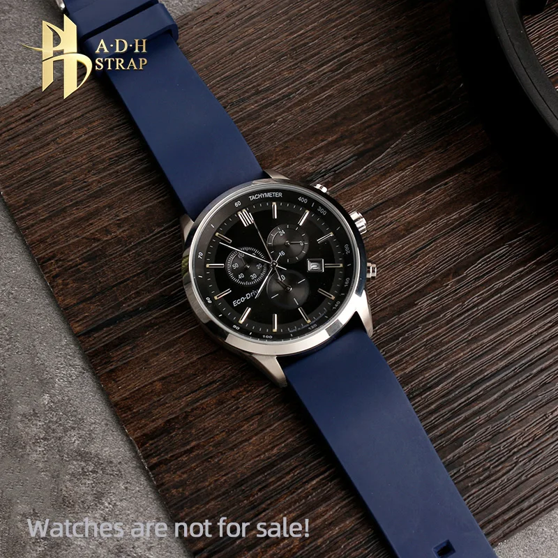 Correa de reloj Universal de goma flúor para Citizen Blue Angel I y II AT8020 JY8078, correa de silicona suave e impermeable