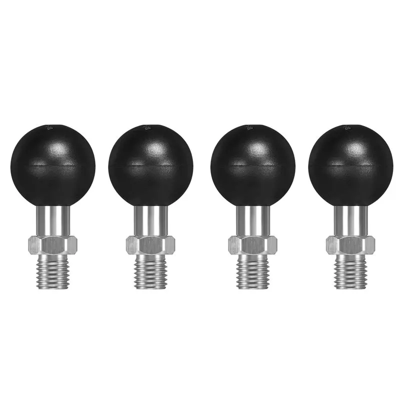 QWE-4 Pack 1Inch Ball Adapter With M10x1.25 Metric Thread Compatible With RAM Mounts B Size Double Socket M10